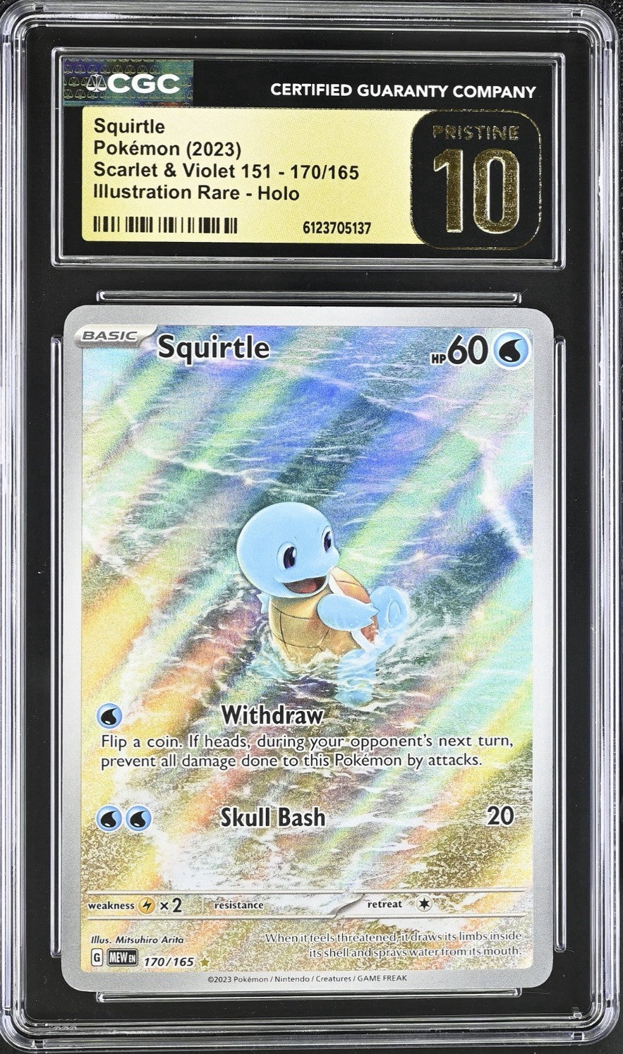 💙 Squirtle 170 Scarlet & Violet 151 GRADE 10 PRISTINE GOLD LABEL TOP POP!💨