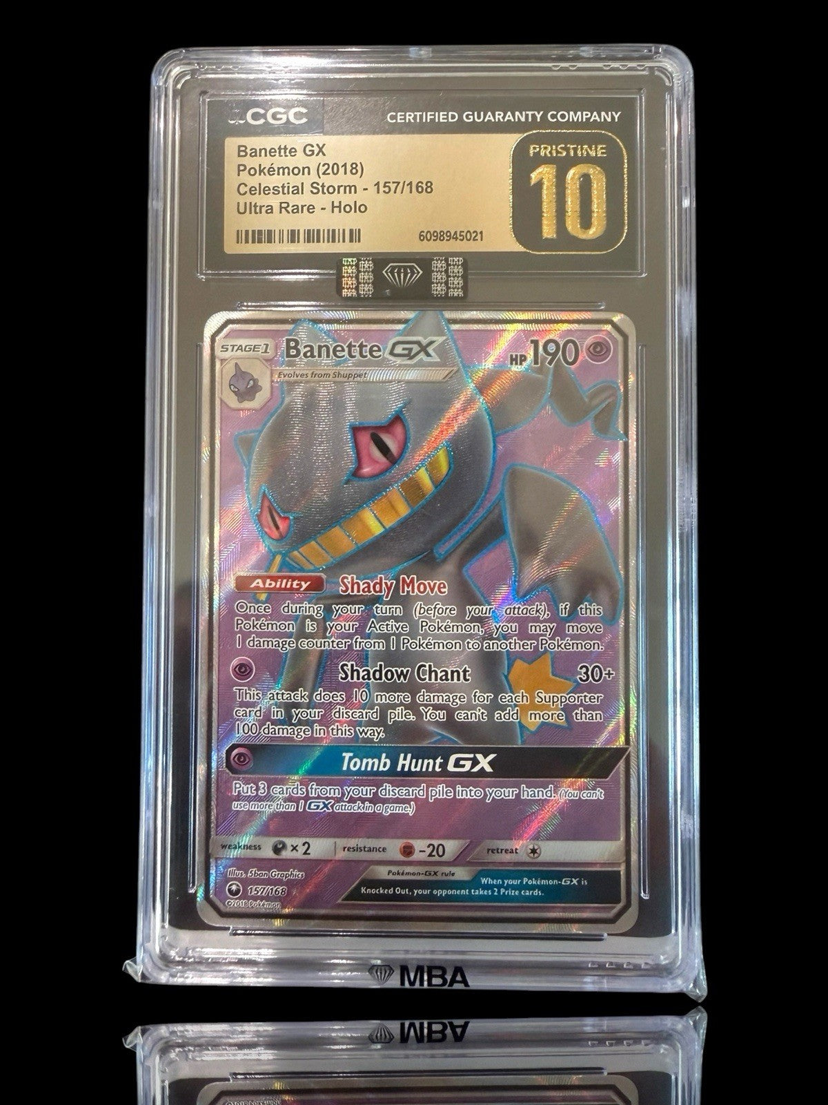 😈 Banette GX #157 Celestial Storm CGC 10 PRISTINE MBA BLACK DIAMOND POP 1💨
