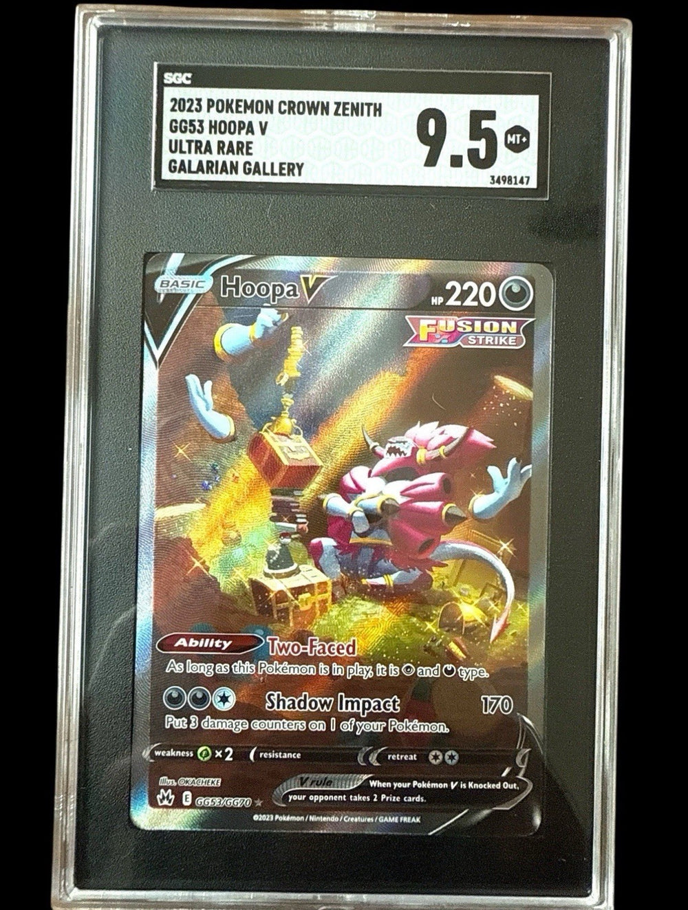 ‼️Hoopa V GG53/GG70 Crown Zenith: Galarian Gallery Holo GRADE 9.5! SHIPS FAST💨