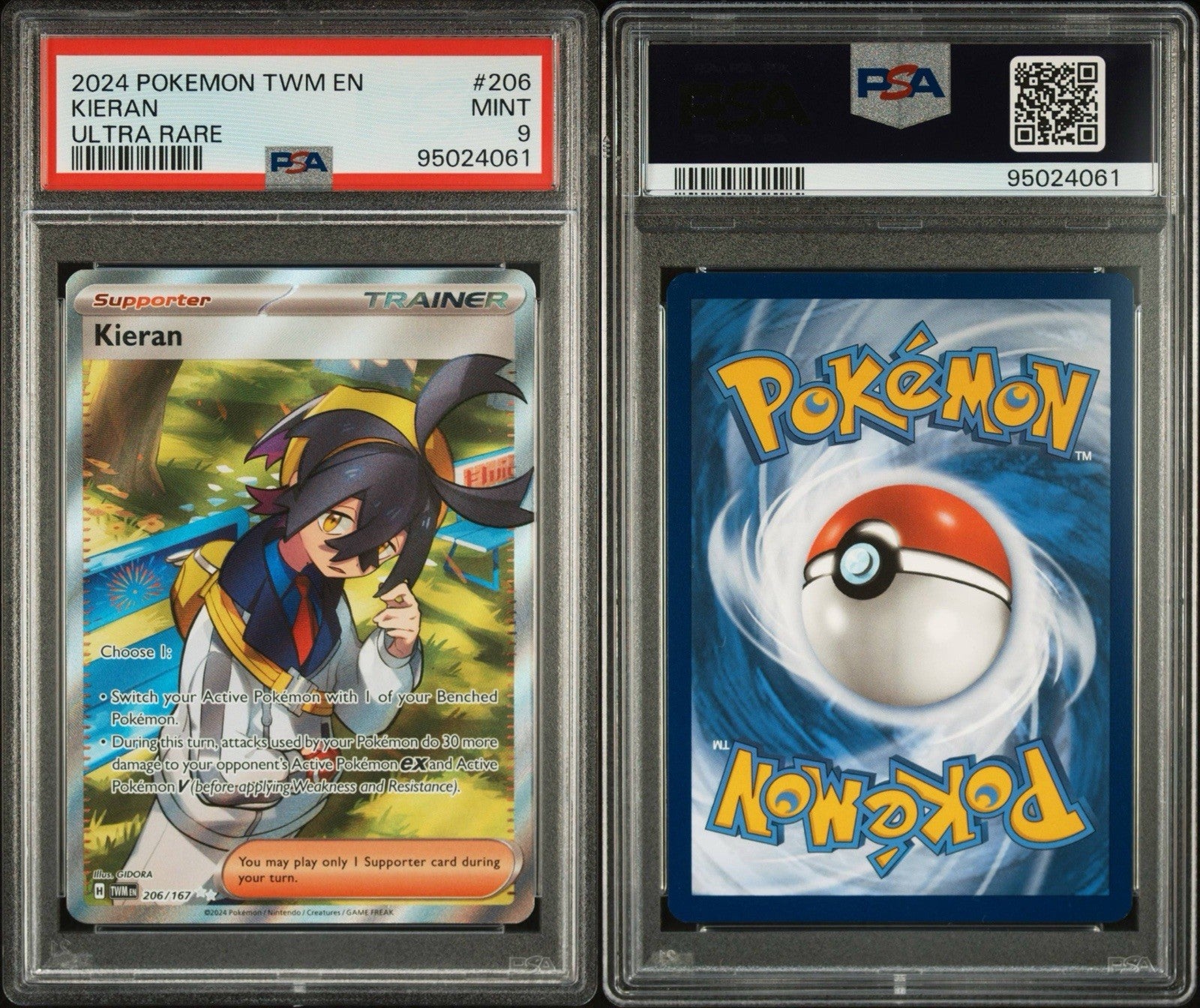 ‼️Kieran 206/167 Sv06: Twilight Masquerade Holo PSA GRADE 9! SHOOT OFFER💨