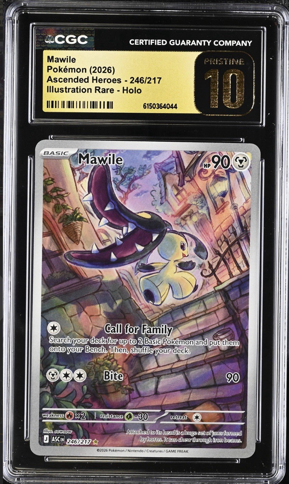 😈 Mawile 246 Ascended Heroes Holo GRADE 10 PRISTINE GOLD LABEL LOW TOP POP💨
