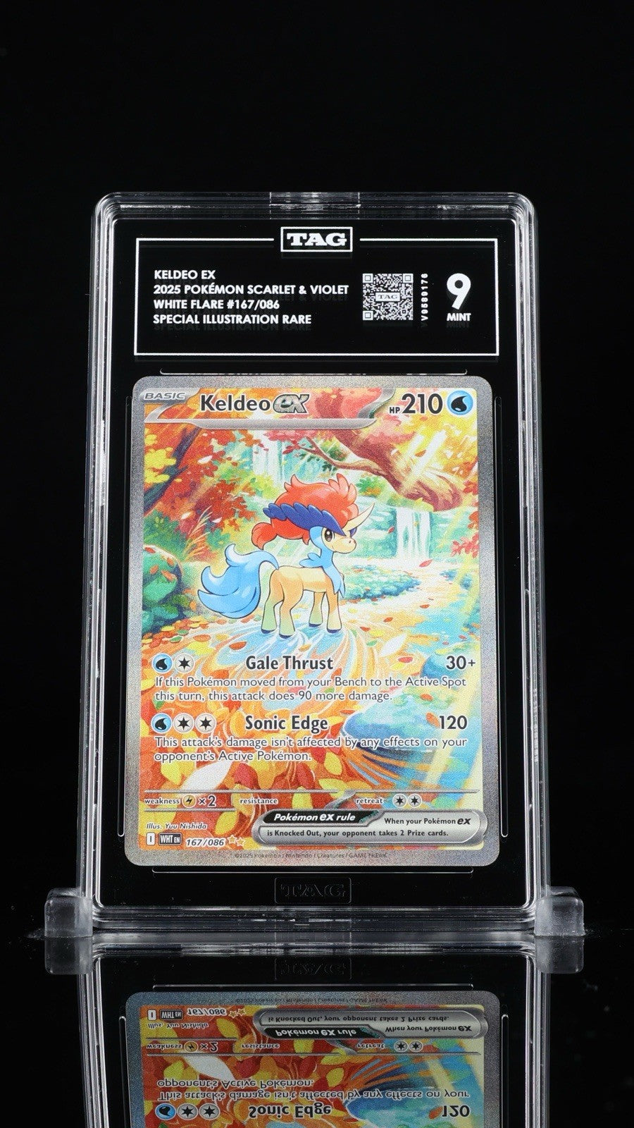 ⚠️ Keldeo ex #167 Pokemon White Flare Holo~TAG GRADE 9~FAST SHIP SHOOT OFFER!💨