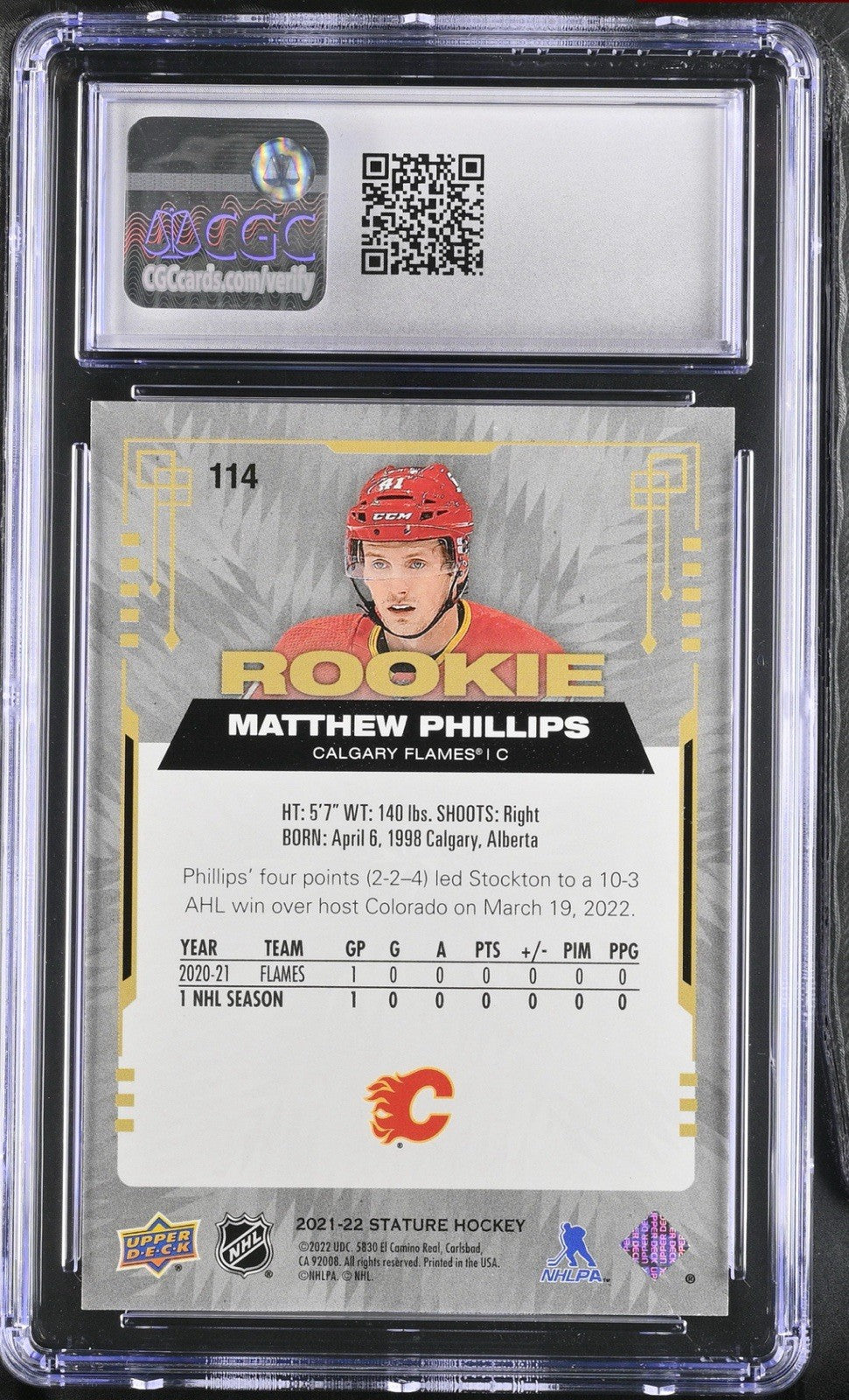 ‼️2021-22 UD Stature~Rookies Matthew Phillips #114 Red GRADE 10~POP 1! 💨