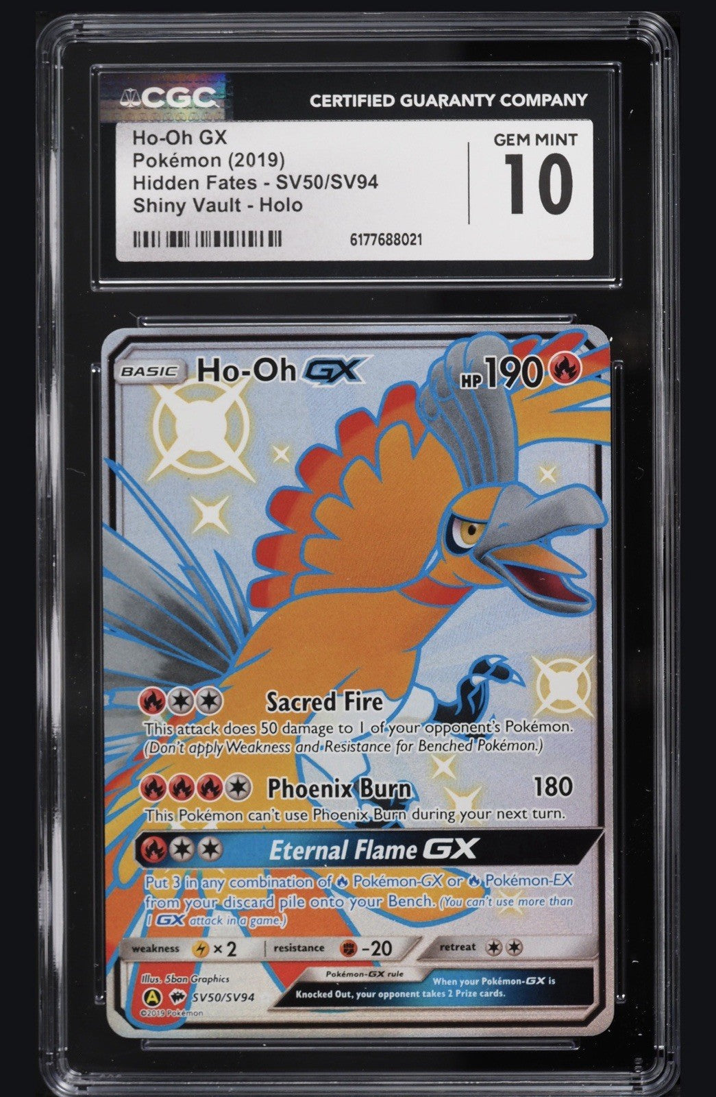 🔥 Ho-Oh GX SV50 Hidden Fates Shiny Vault~ GRADE 10~ FAST SHIP SHOOT OFFER💨