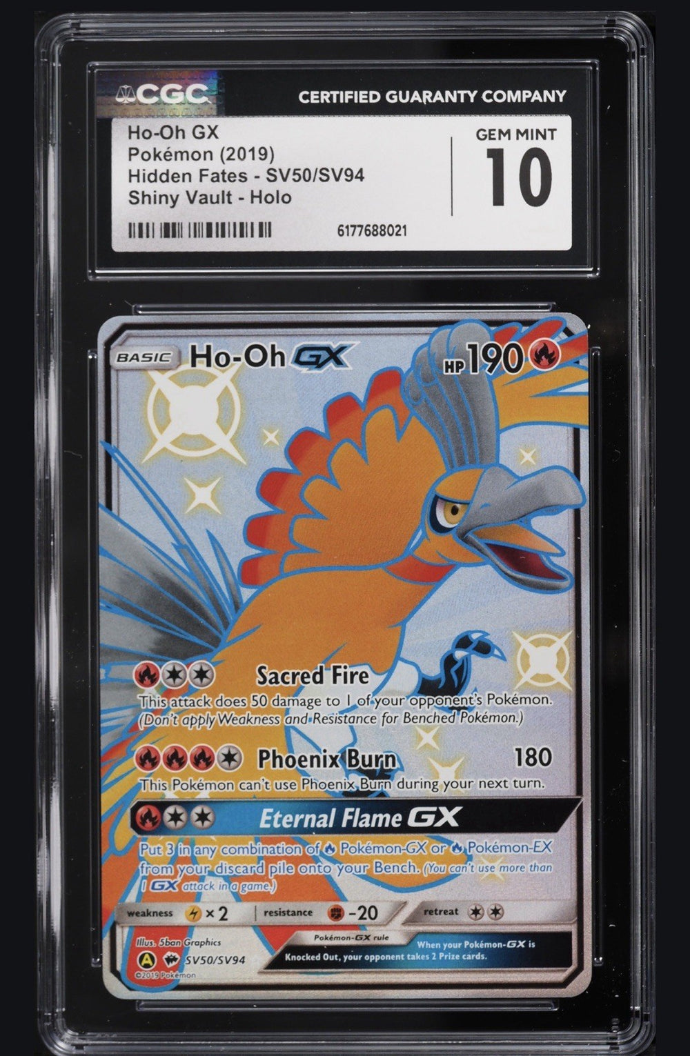 🔥 Ho-Oh GX SV50 Hidden Fates Shiny Vault~ GRADE 10~ FAST SHIP SHOOT OFFER💨