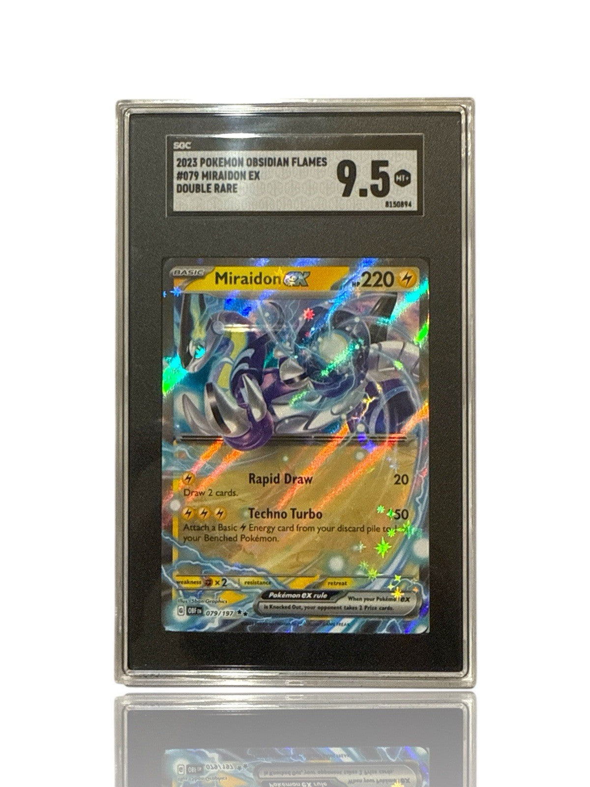 ‼️Pokemon Miraidon ex 079/197: Obsidian Flames Holo GRADE 9.5! SHOOT OFFER!💨