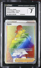 ‼️Leon (Secret) 195/185 Swsh04: Vivid Voltage Holo GRADE 7~BELOW GRADING COST💨