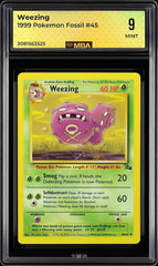 ⚠️ Weezing 45/62 Pokemon Fossil Regular~ MBA GRADE 9~ FAST SHIP SHOOT OFFER!💨