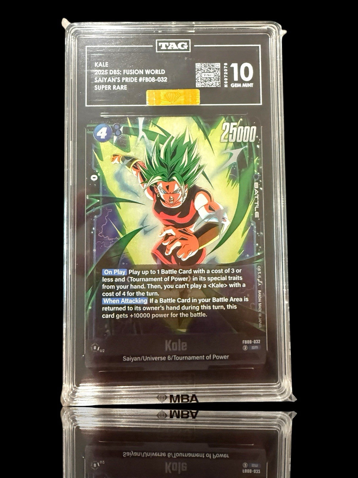 🚨 DBS CCG Saiyan's Pride~ Kale FB08-032 SR~ TAG 10~ PRISTINE GOLD DIAMOND MBA💎