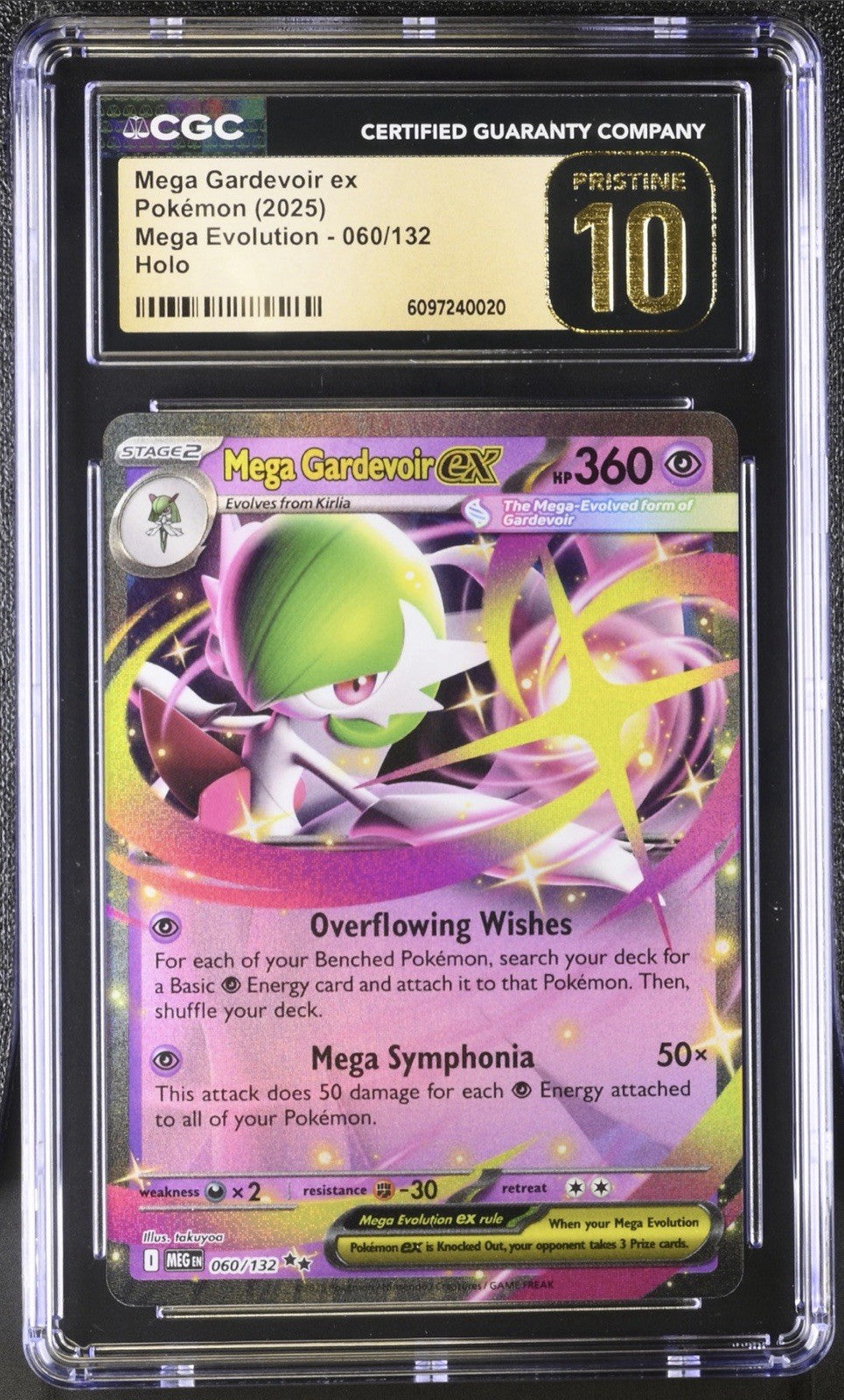 ‼️Mega Gardevoir ex #060 Mega Evolution GRADE 10 PRISTINE GOLD LABEL TOP POP!💨