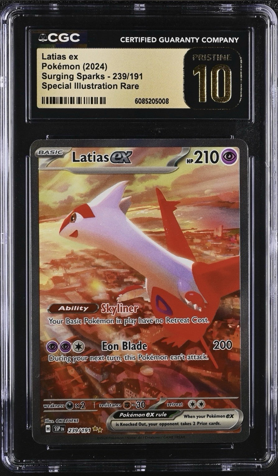 🚨 Latias ex 239/191 Surging Sparks GRADE 10 PRISTINE GOLD LABEL TOP POP!💨