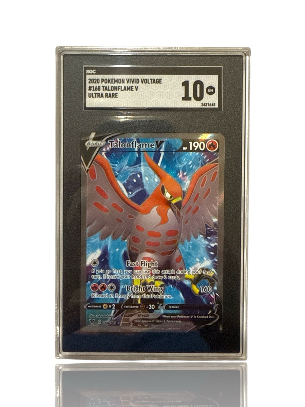 ‼️Pokemon Talonflame V (Full Art) 168/185: Vivid Voltage Holo GRADE 10~FAST SHIP