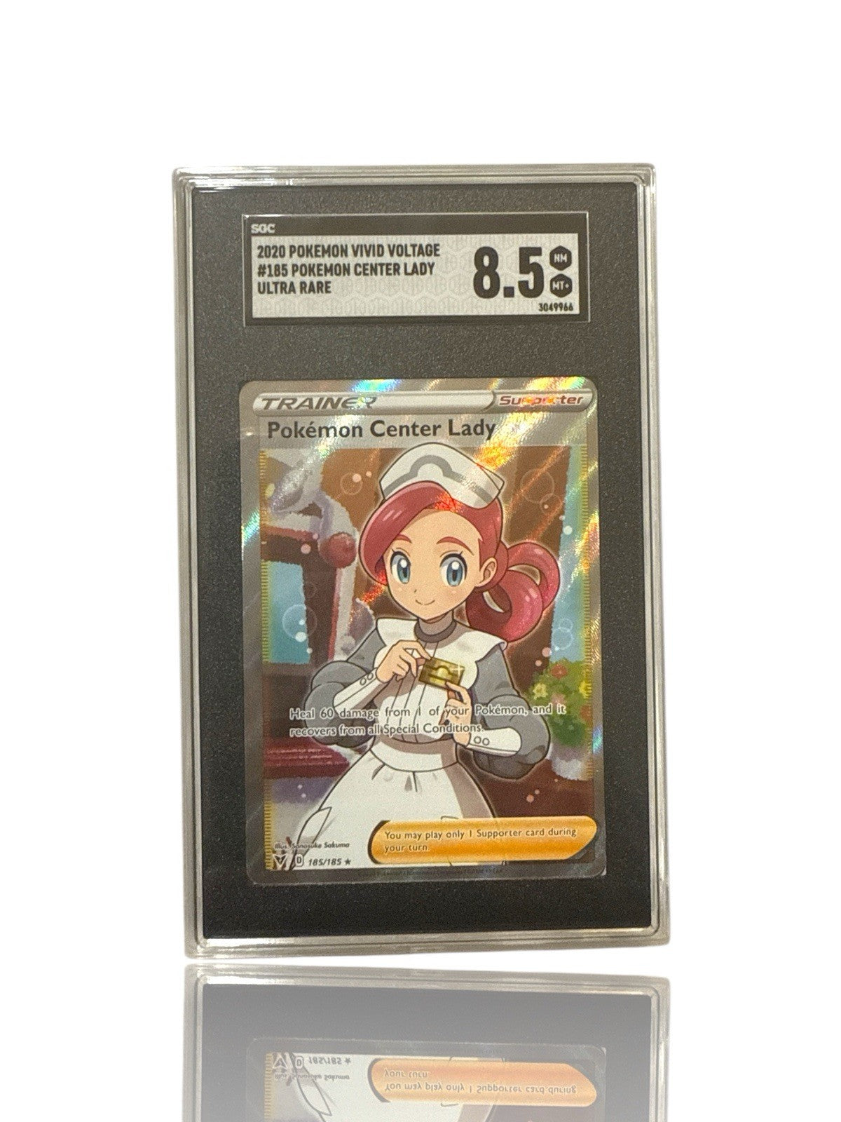‼️Pokemon Center Lady (Full Art) 185 Vivid Voltage Holo GRADE 8.5! SHOOT OFFER💨