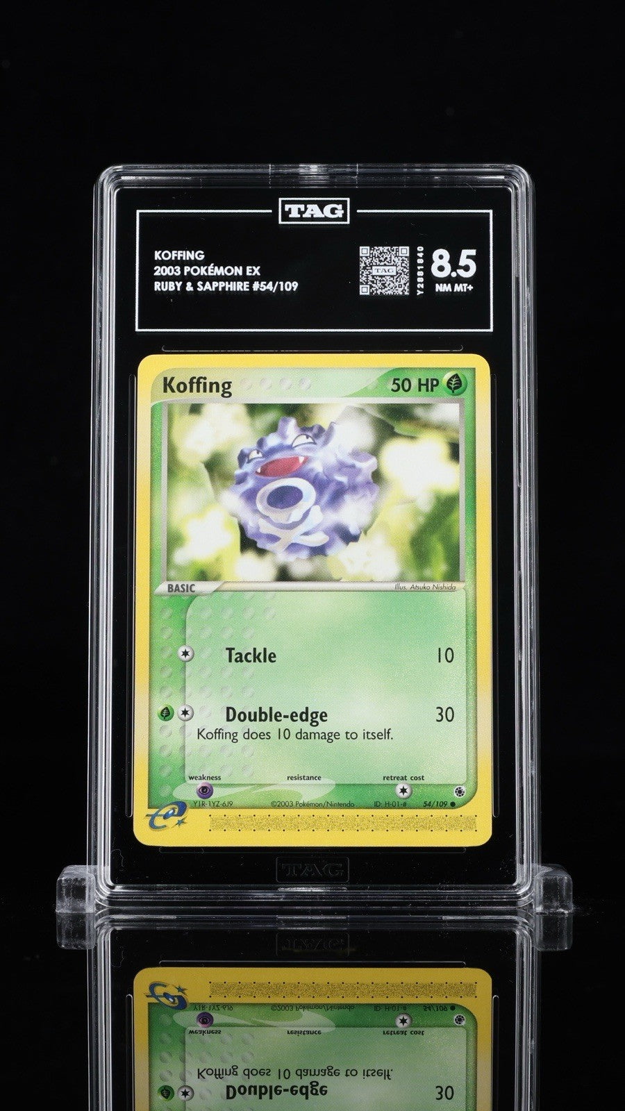 ⚠️ Koffing 54/109 Pokemon EX Ruby & Sapphire Regular~TAG GRADE 8.5~SHOOT OFFER💨