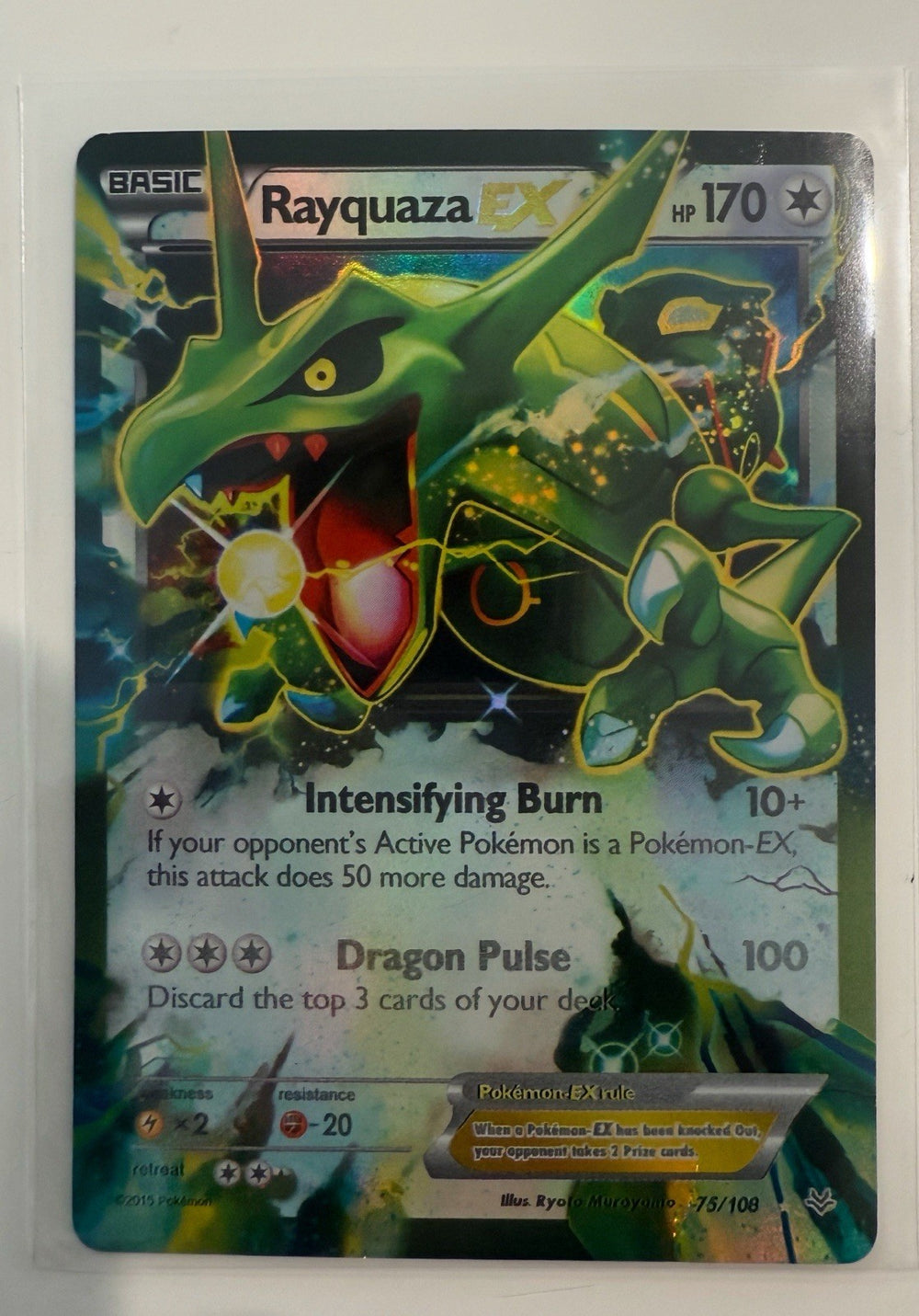 ‼️Rayquaza EX 75/108 Roaring Skies Holo~SAME DAY SHIP! SHOOT OFFER💨