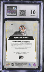 ‼️2021-22 UD Stature~ Carter Hart #34 Green 05/50~ GRADE 10~AUTO 10~POP 1 💨