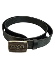 ‼️NEW GUCCI MENS BLACK LOGO BOX BUCKLE DRESS BELT! SIZE 95X39~ SHIP SAME DAY💨