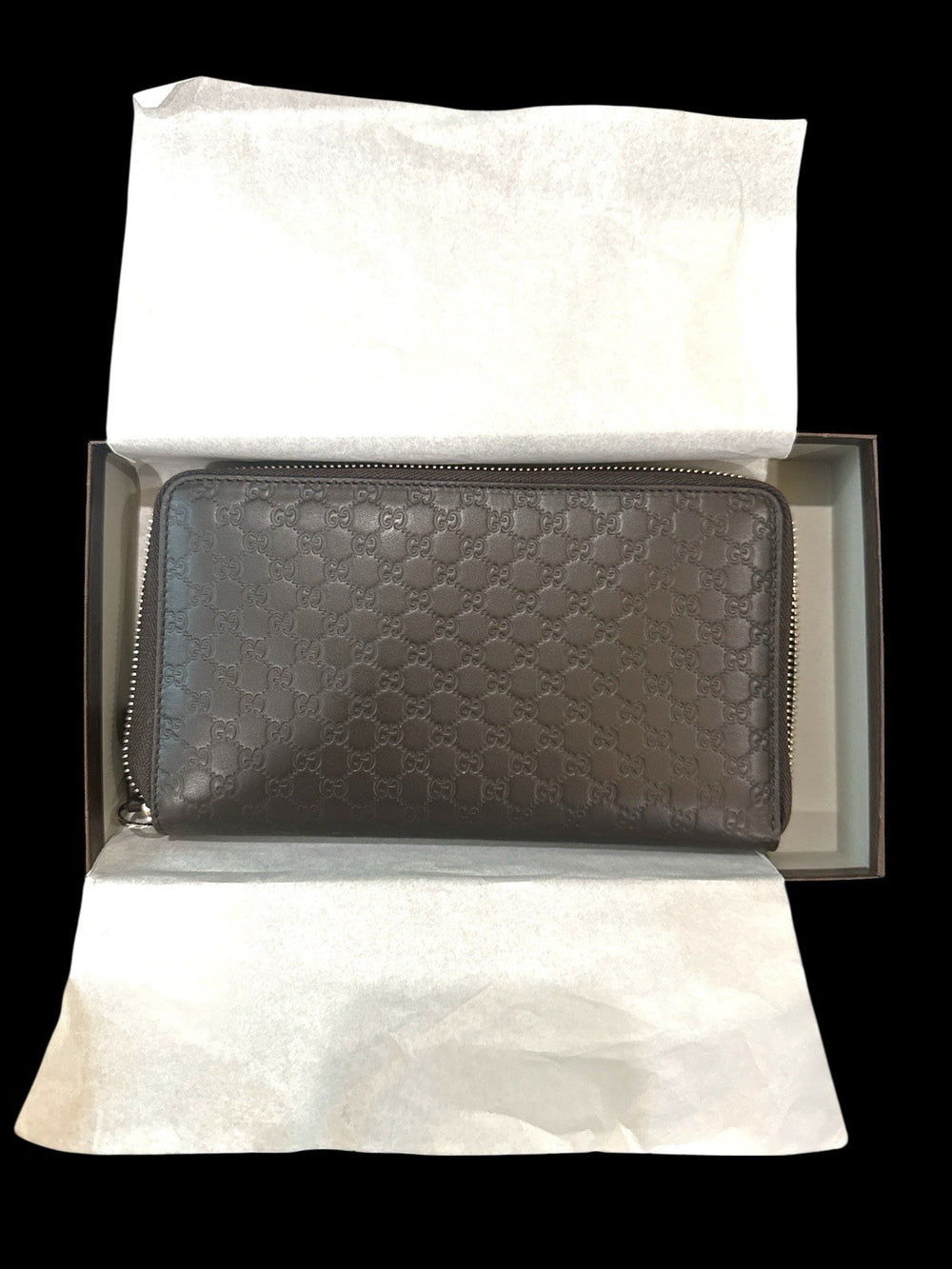 💎NEW~Gucci Men's Microguccissima Brown Leather Wallet w/ Zipper! SAME DAY SHIP