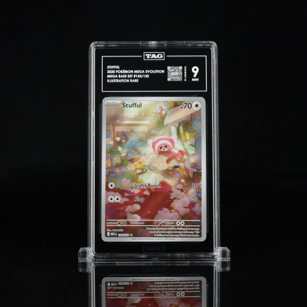 ‼️Pokemon Stufful 154/132 Me01: Mega Evolution Holo GRADE 9! FAST SHIPPING💨