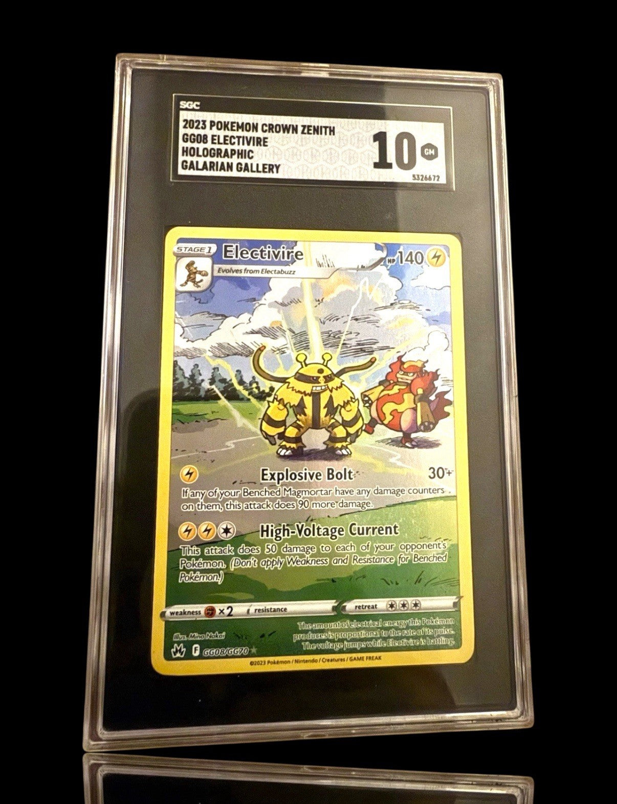 ‼️Electivire GG08/GG70 Crown Zenith: Galarian Gallery Holo GRADE 10! FAST SHIP💨