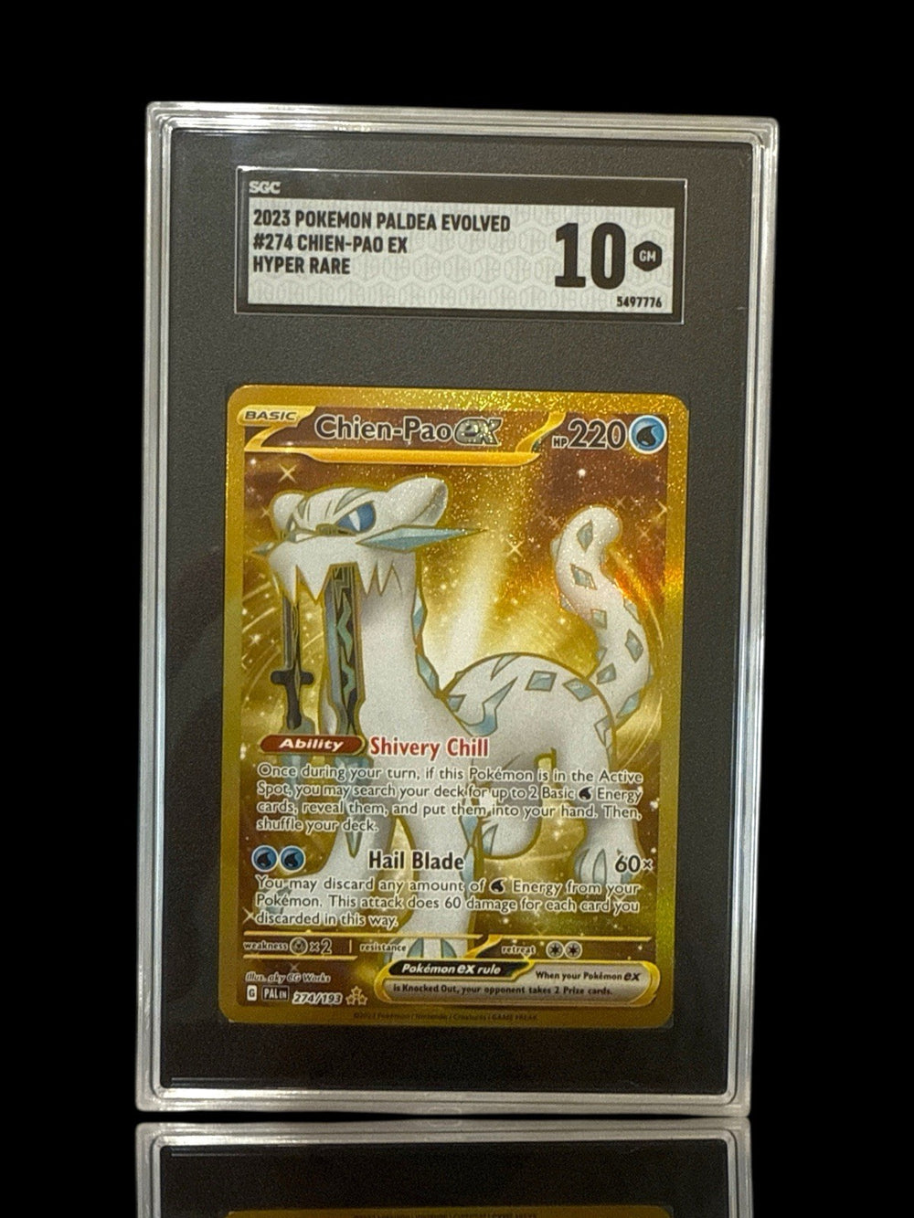 ⚡️Chien-Pao ex 274/193: Paldea Evolved Holo HYPER RARE GRADE 10! SHOOT OFFER!💨