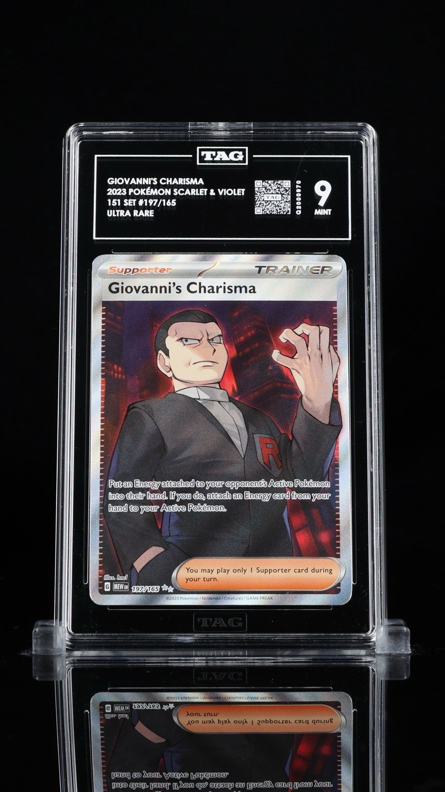 ‼️Giovanni's Charisma 197/165 Scarlet & Violet 151 Holo TAG GRADE 9! FAST SHIP💨