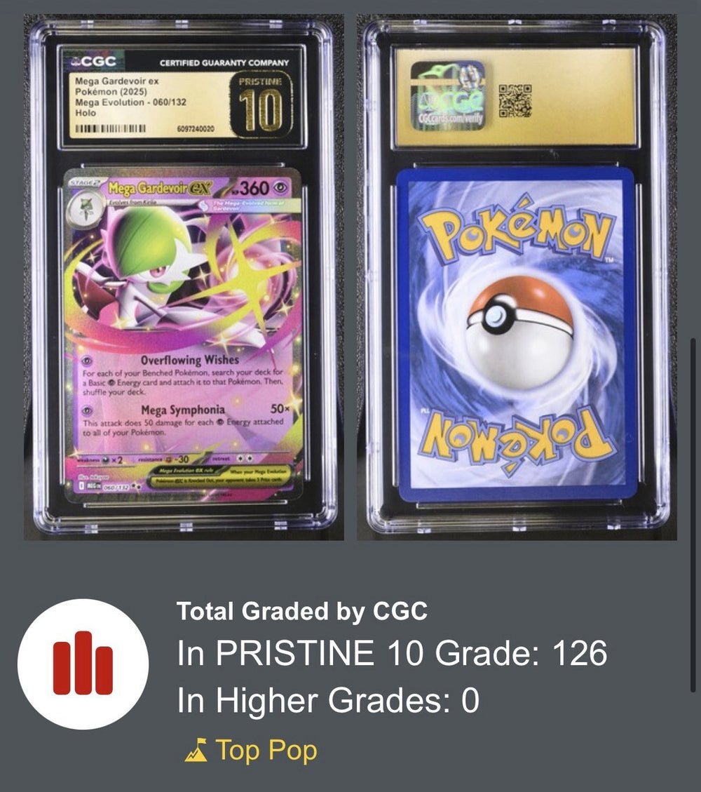 ‼️Mega Gardevoir ex #060 Mega Evolution GRADE 10 PRISTINE GOLD LABEL TOP POP!💨