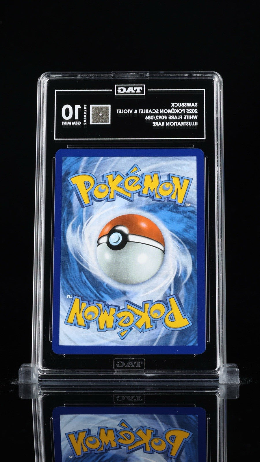 ‼️SAWSBUCK 2025 POKÉMON WHITE FLARE #092 ILLUSTRATION RARE TAG GRADE 10!💨