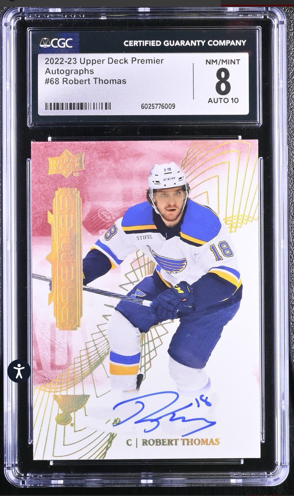 ‼️2022-23 Upper Deck Premier - Robert Thomas #68 Autographs (AU) GRADED💨