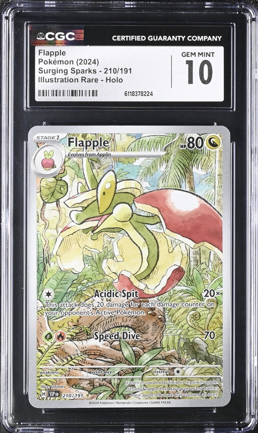 ‼️ Flapple 210/191 Surging Sparks Holo GRADE 10! SAME DAY SHIP SHOOT OFFER💨