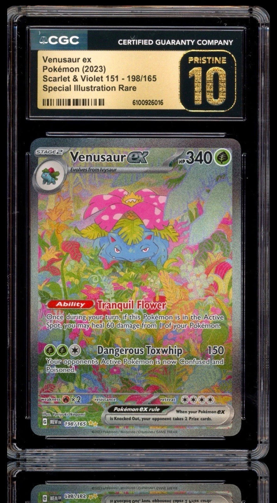 💚 Venusaur ex #198 Scarlet & Violet 151 GRADE 10 PRISTINE GOLD LABEL TOP POP💨