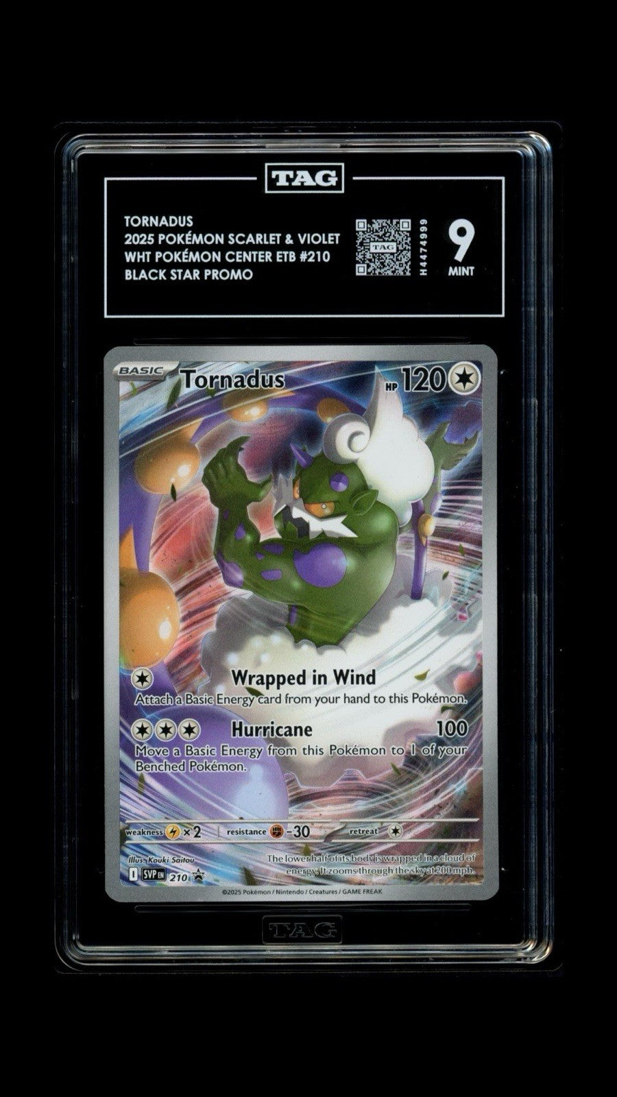 🌪️Tornadus #210 Scarlet & Violet Promo Cards Holo TAG GRADE 9! SAME DAY SHIP💨