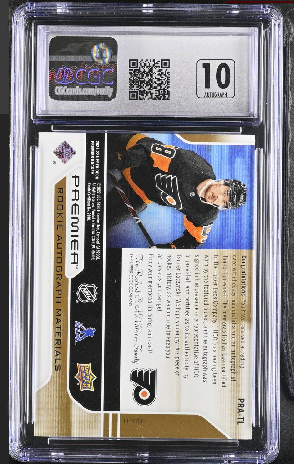 ‼️Rookie Autograph Materials #PRA-TL Tanner Laczynski~GRADE 9~AUTO 10~POP 1!💨