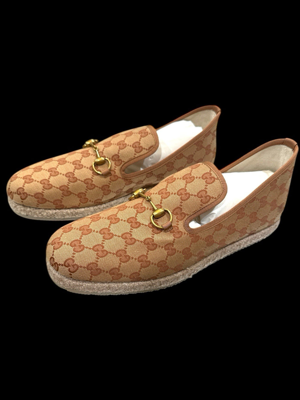 ‼️NEW GUCCI GG LOAFERS UNIQUE BEIGE RUG GUCCI SIZE 12~SAME DAY SHIP!