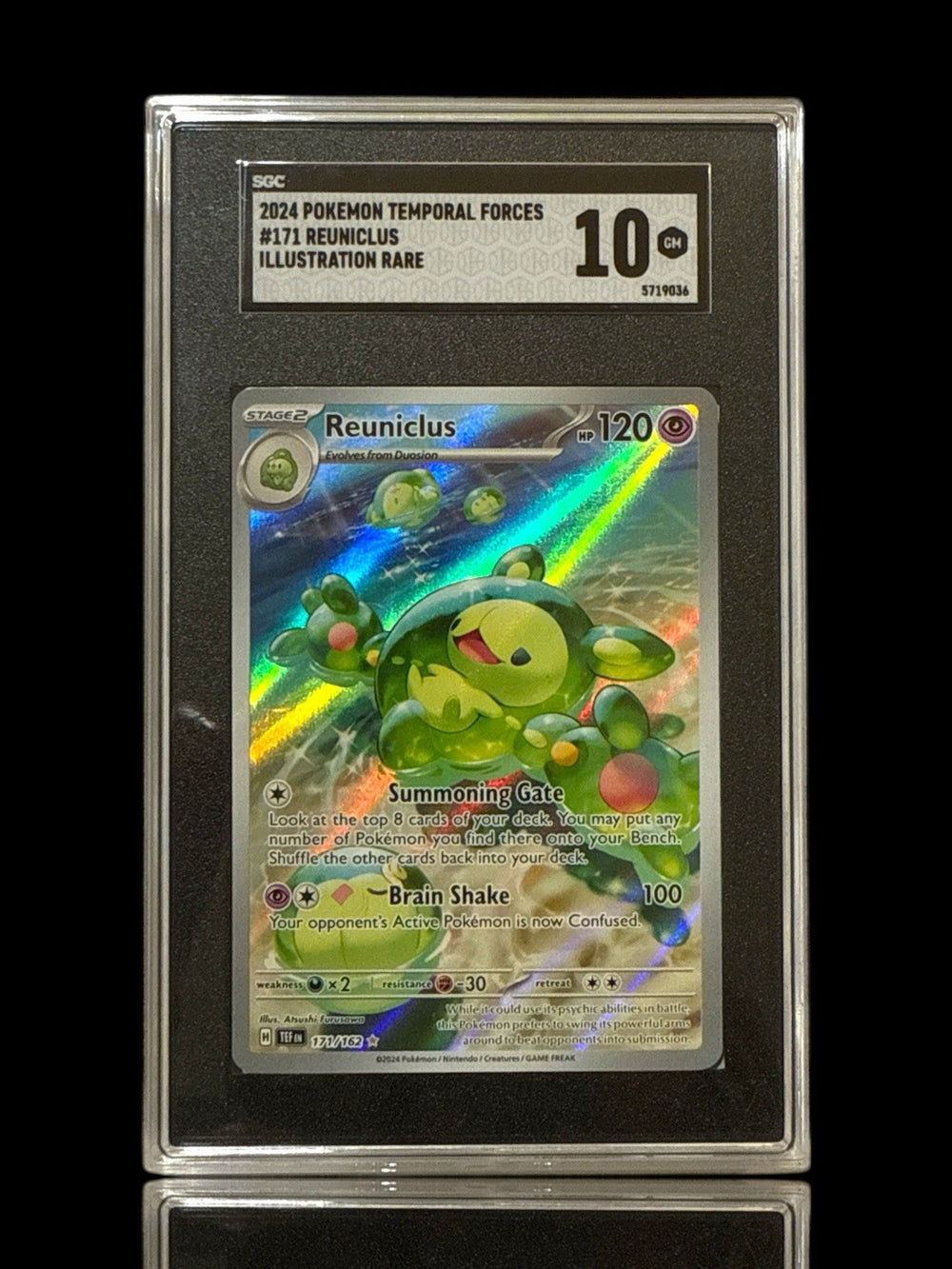 ‼️Reuniclus 171/162: Temporal Forces Holo GRADE 10! FAST SHIP~SHOOT OFFER!💨