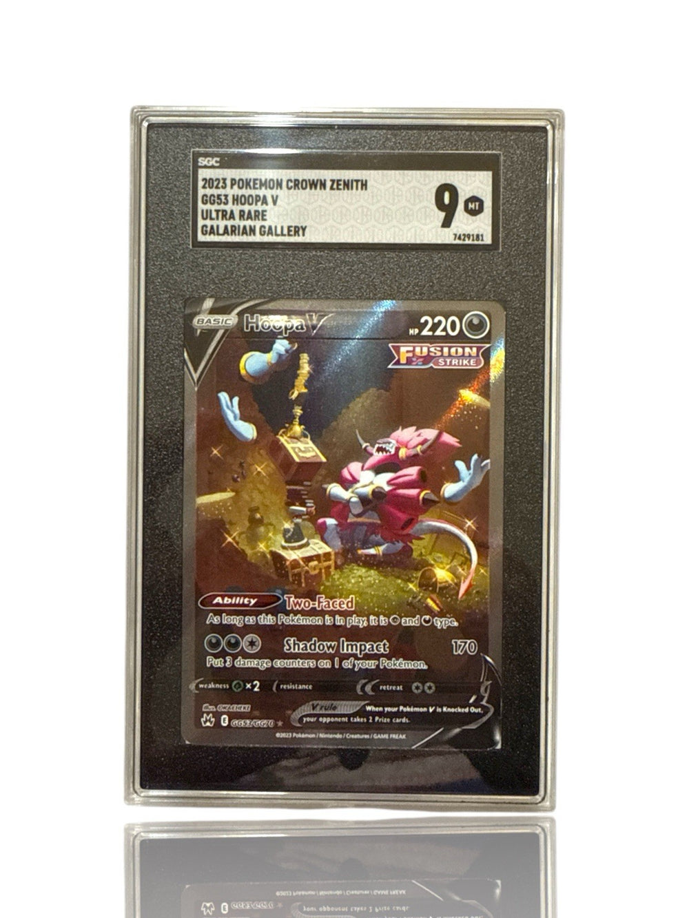 ‼️Pokemon Hoopa V GG53/GG70 Crown Zenith~Galarian Gallery Holo GRADE 9~FAST SHIP