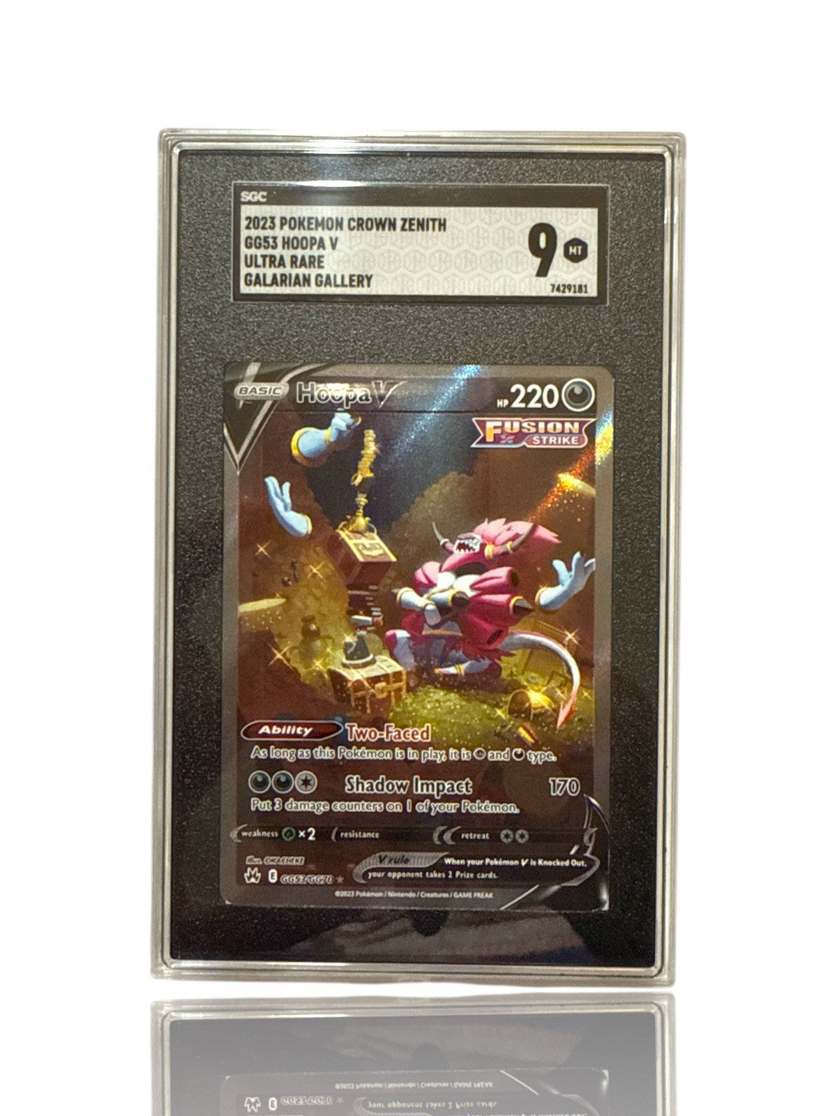 ‼️Pokemon Hoopa V GG53/GG70 Crown Zenith~Galarian Gallery Holo GRADE 9~FAST SHIP