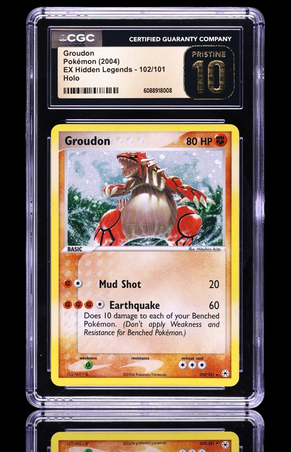 💎 Groudon 102/101 Hidden Legends Holo GRADE 10 PRISTINE GOLD LABEL TOP POP💨