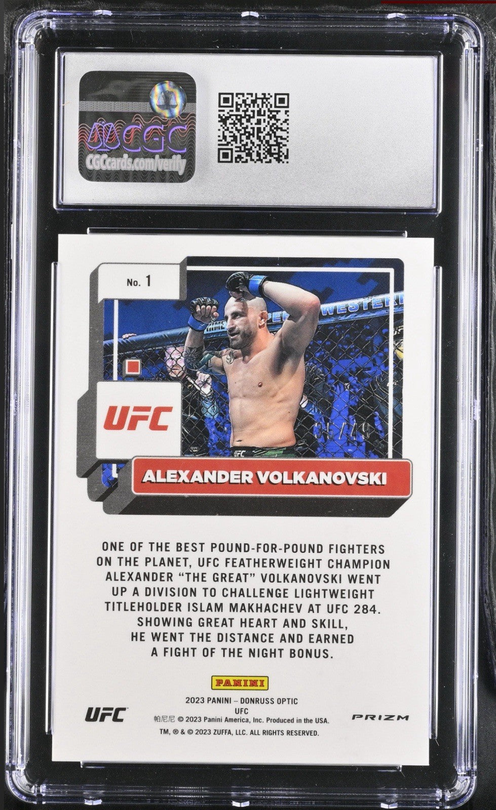 ‼️2023 Panini Donruss Optic UFC - Alexander Volkanovski #1 Orange Prizm POP 1💨