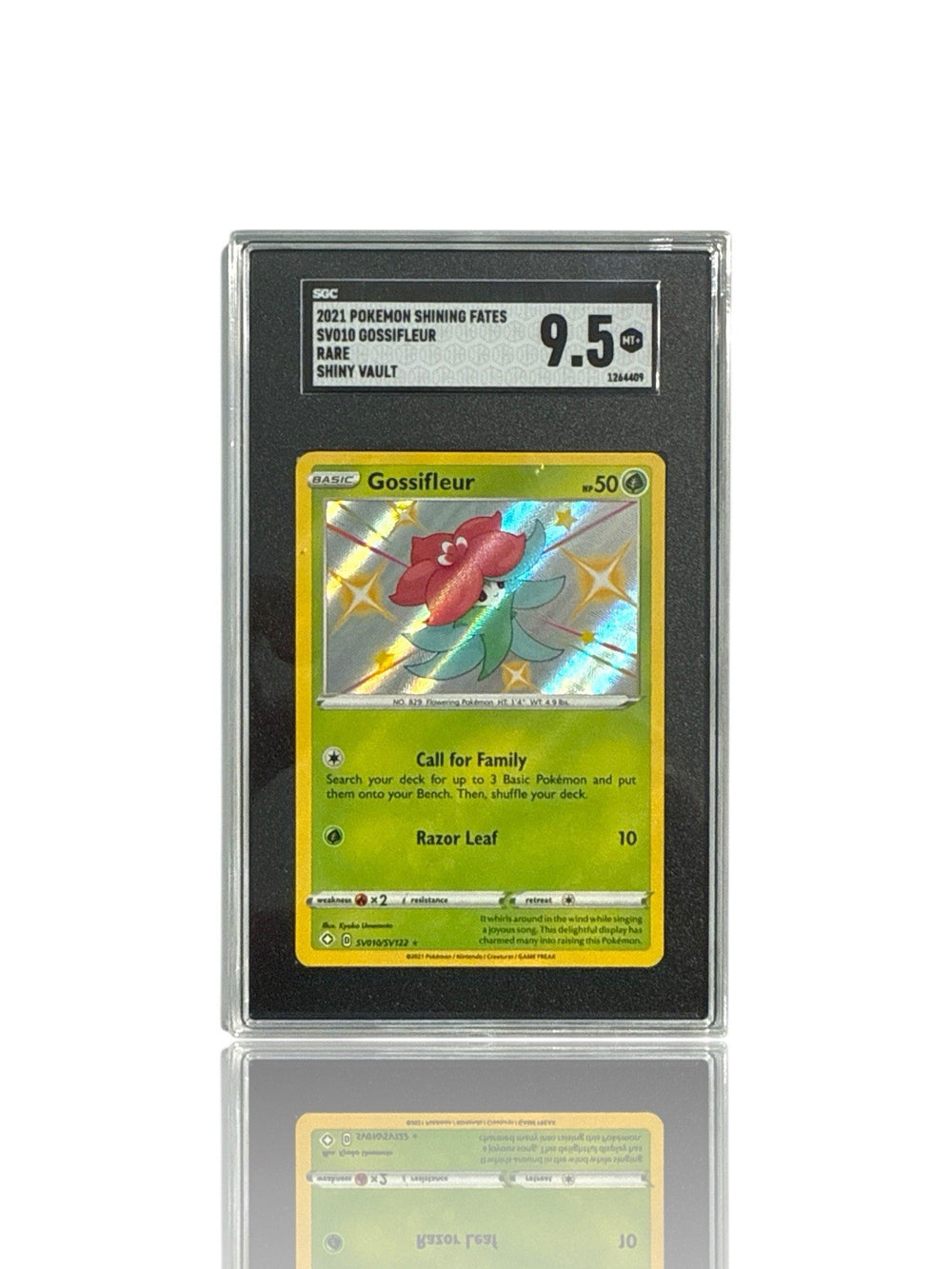 ‼️Pokemon Gossifleur SV010/SV122 Shining Fates: Shiny Vault Holo GRADE 9.5!💨