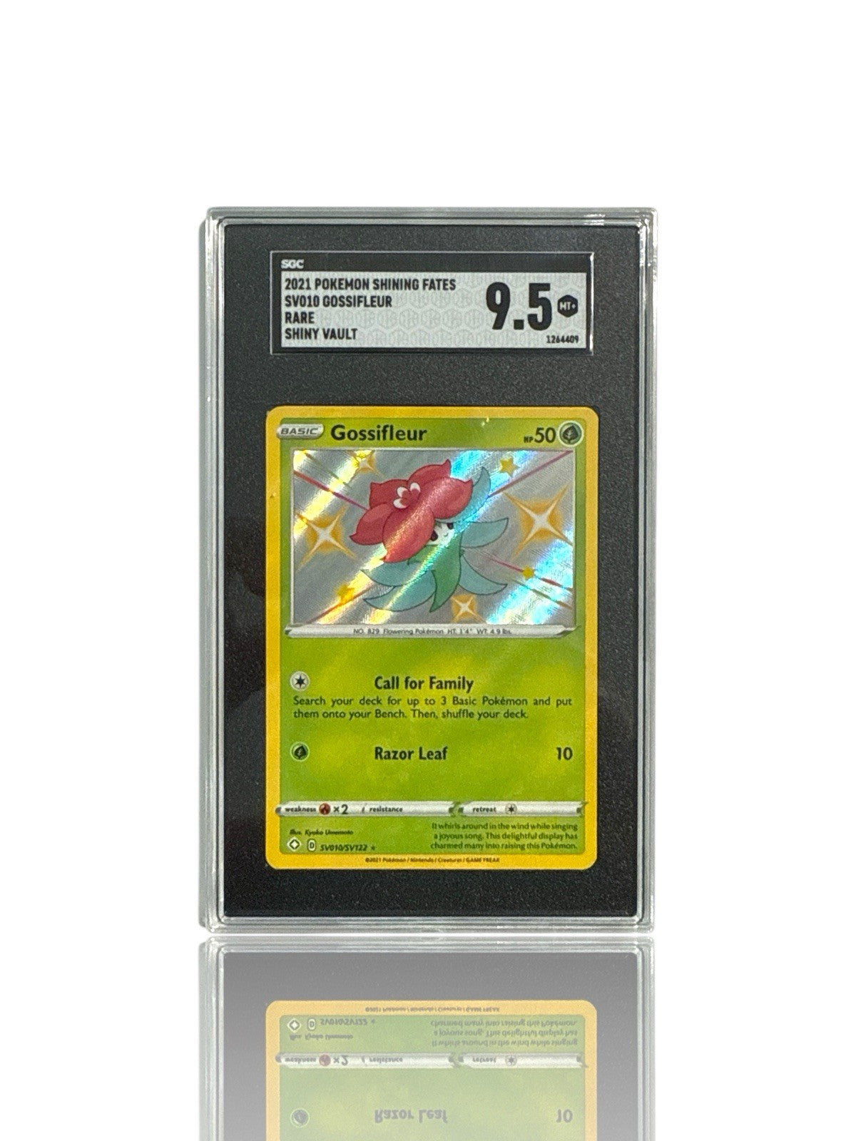‼️Pokemon Gossifleur SV010/SV122 Shining Fates: Shiny Vault Holo GRADE 9.5!💨