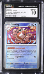 💦 Seaking MasterBall 021 Prismatic Evolutions Holo GRADE 10! SHOOT OFFER💨