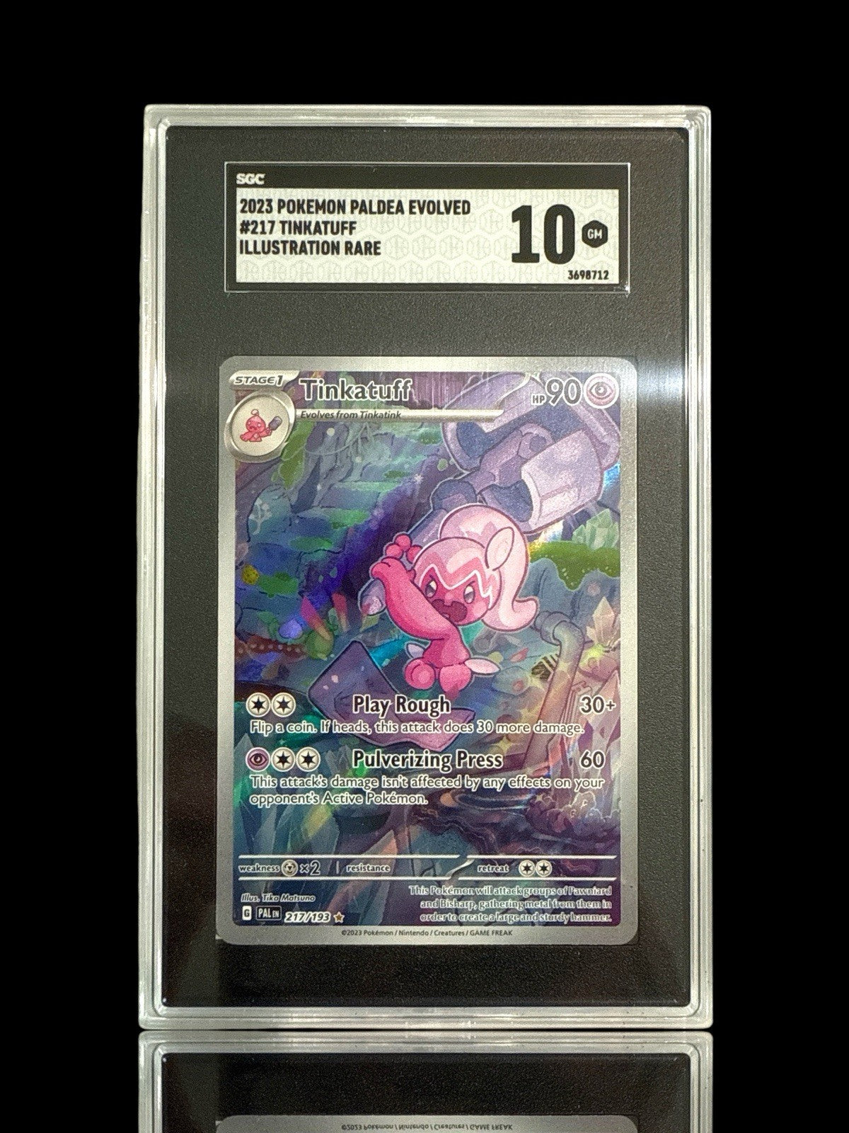 ‼️2023 POKEMON PALDEA EVOLVED #217 TINKATUFF ILLUSTRATION RARE GRADE 10!💨