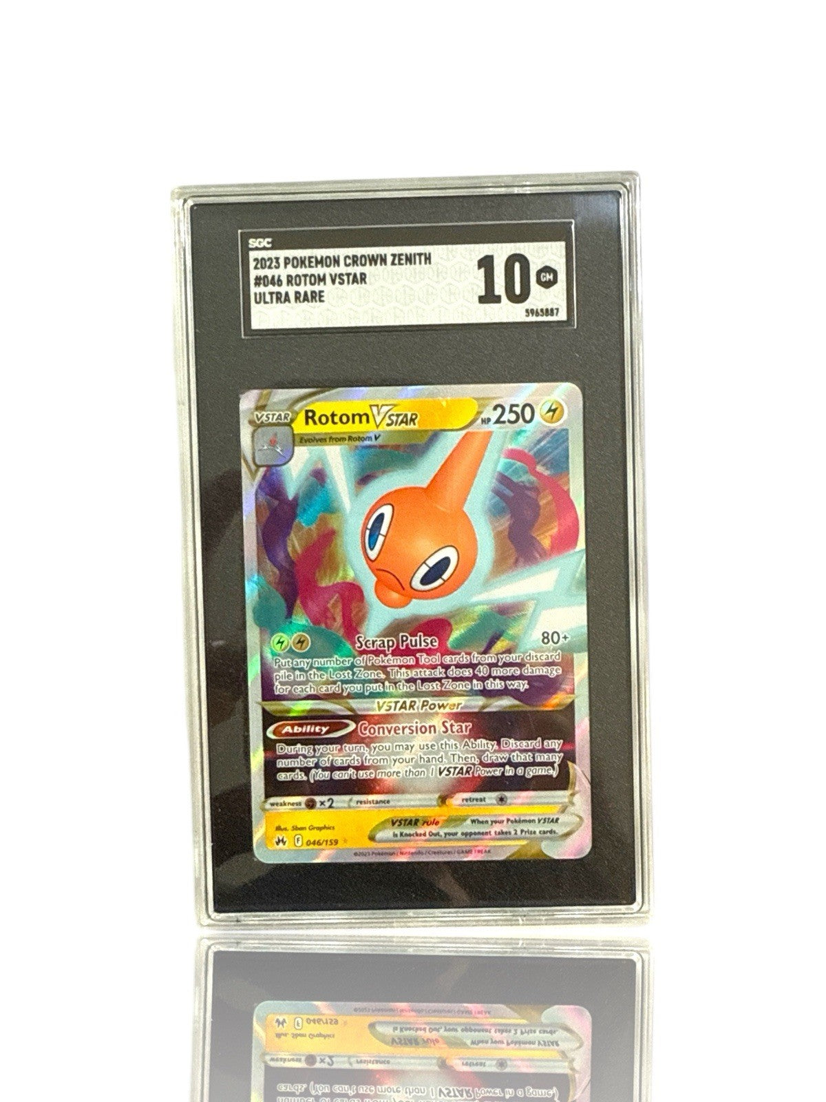‼️Pokemon Rotom VSTAR 046/159 Crown Zenith Holo GRADE 10! FAST SHIP~SHOOT OFFER!