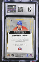 ‼️2021-22 UD Stature Blue Auto Nick Suzuki 03/10 #2~GRADE 9.5~AUTO 10! POP 1!💨