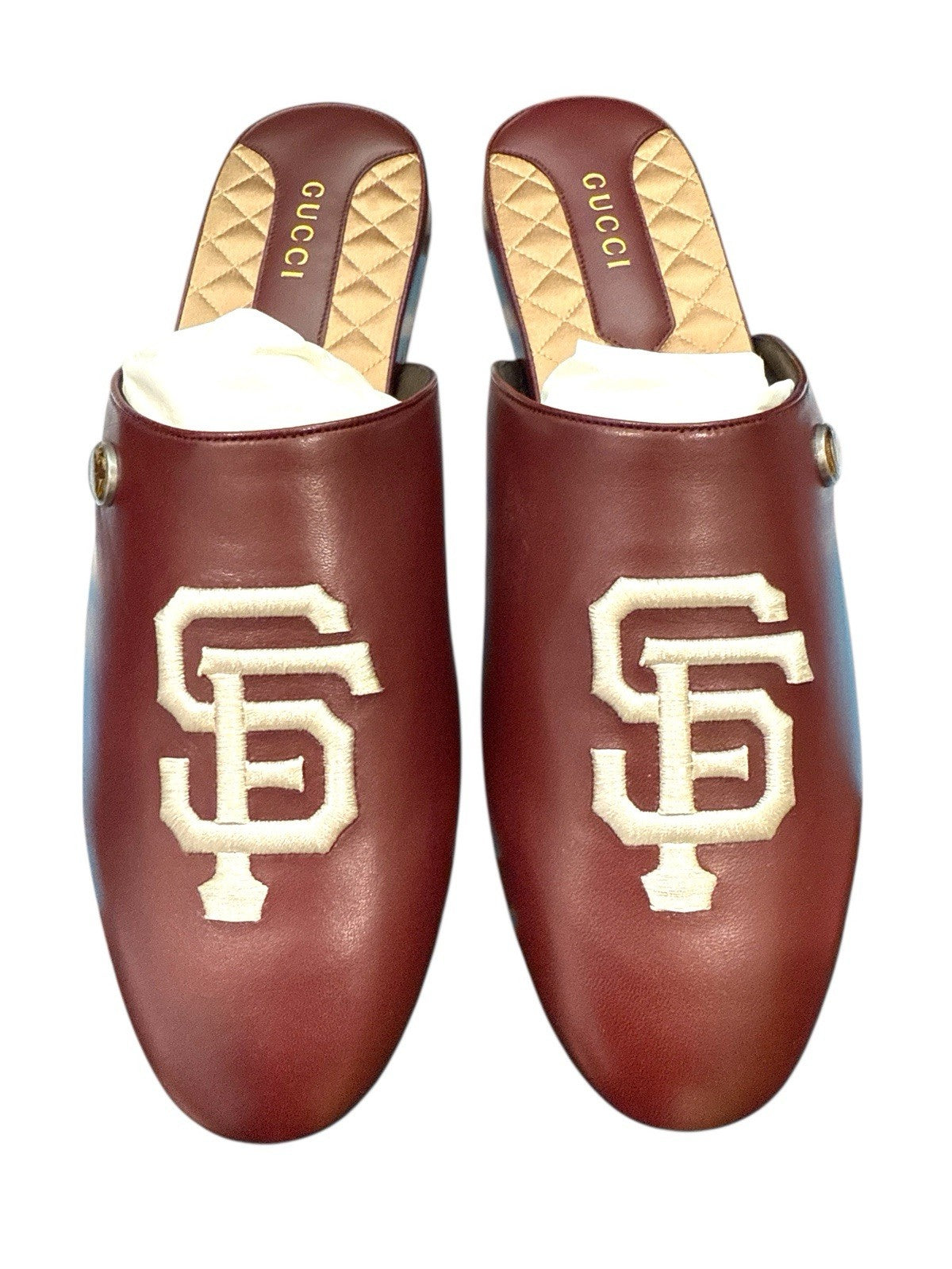 ‼️Gucci x SF Giants Leather Loafers Burgundy GUCCI SIZE 12~NEW $950! FAST SHIP💨