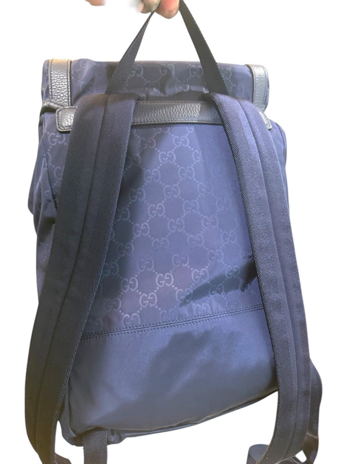 🌟NEW GUCCI Blue Medium Nylon & Leather Guccissima Backpack~SHOOT OFFER!💨