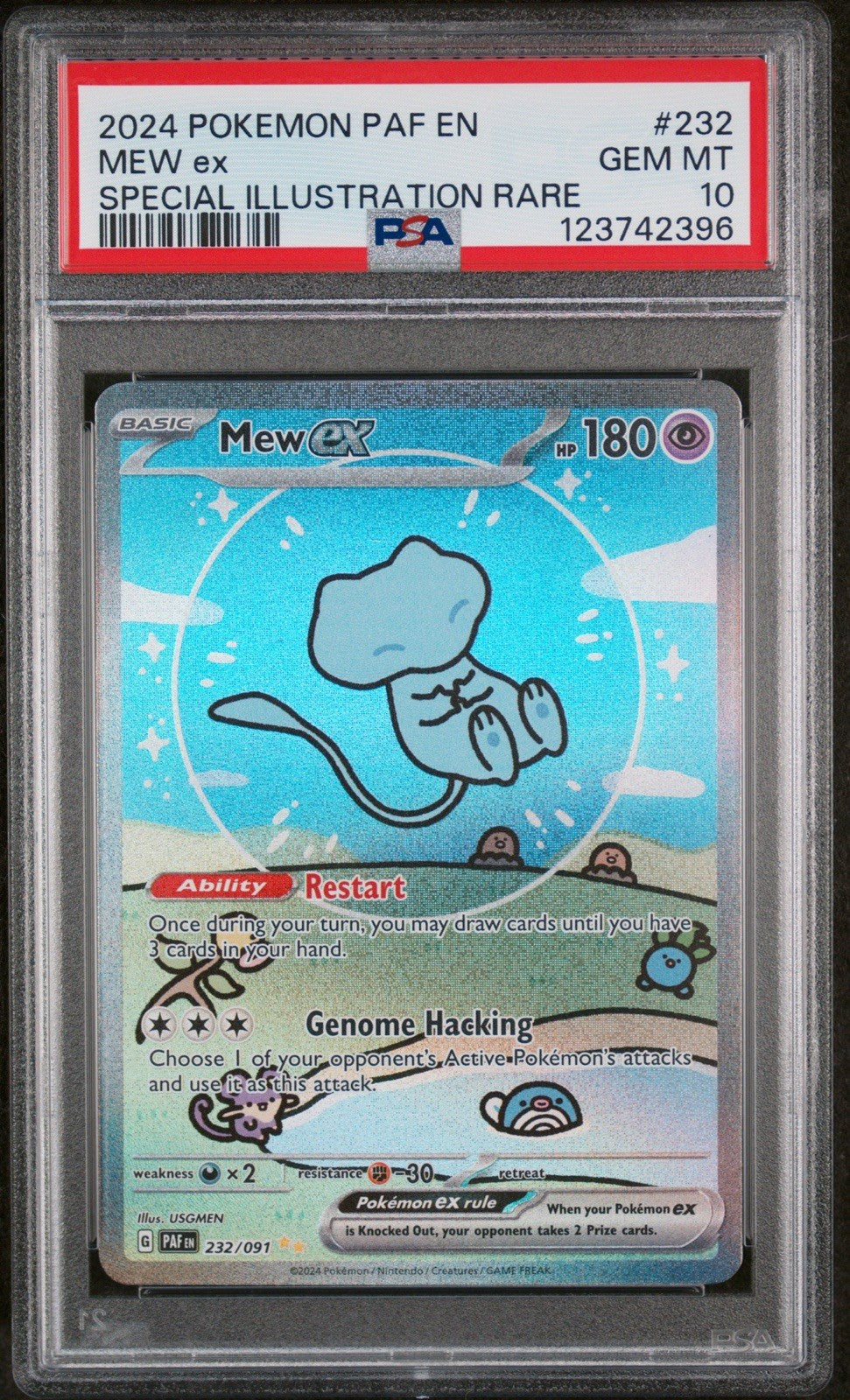 💎 Mew ex 232/091 Pokemon Paldean Fates Holo SIR PSA GRADE 10! FAST SHIP💨
