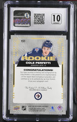 2021-22 Upper Deck Stature - Rookies Cole Perfetti #151 Auto 10~GRADE 10~POP 1💨