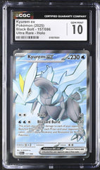 🔥Pokemon Kyurem ex 157 Black Bolt Holo GRADE 10! SAME DAY SHIP~ SHOOT OFFER💨